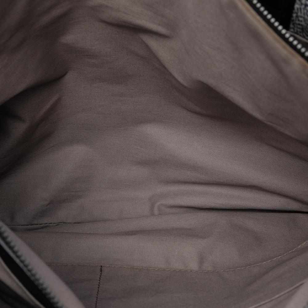 Bottega Veneta B Bottega Veneta Black Nappa Leather Leather Intrecciato Trimmed Nappa Vertical Stripe Tote Italy