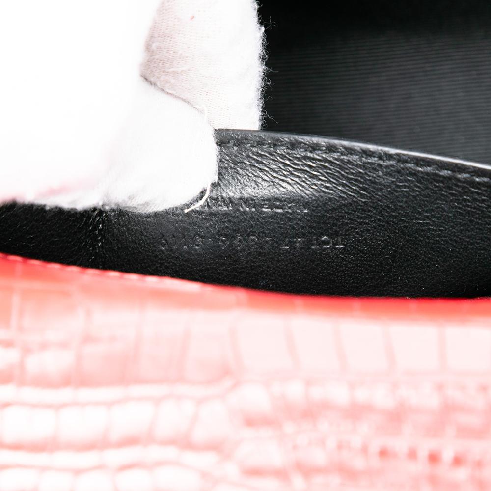 Saint Laurent AB Saint Laurent Red Calf Leather Small Embossed Kate Tassel Crossbody Italy