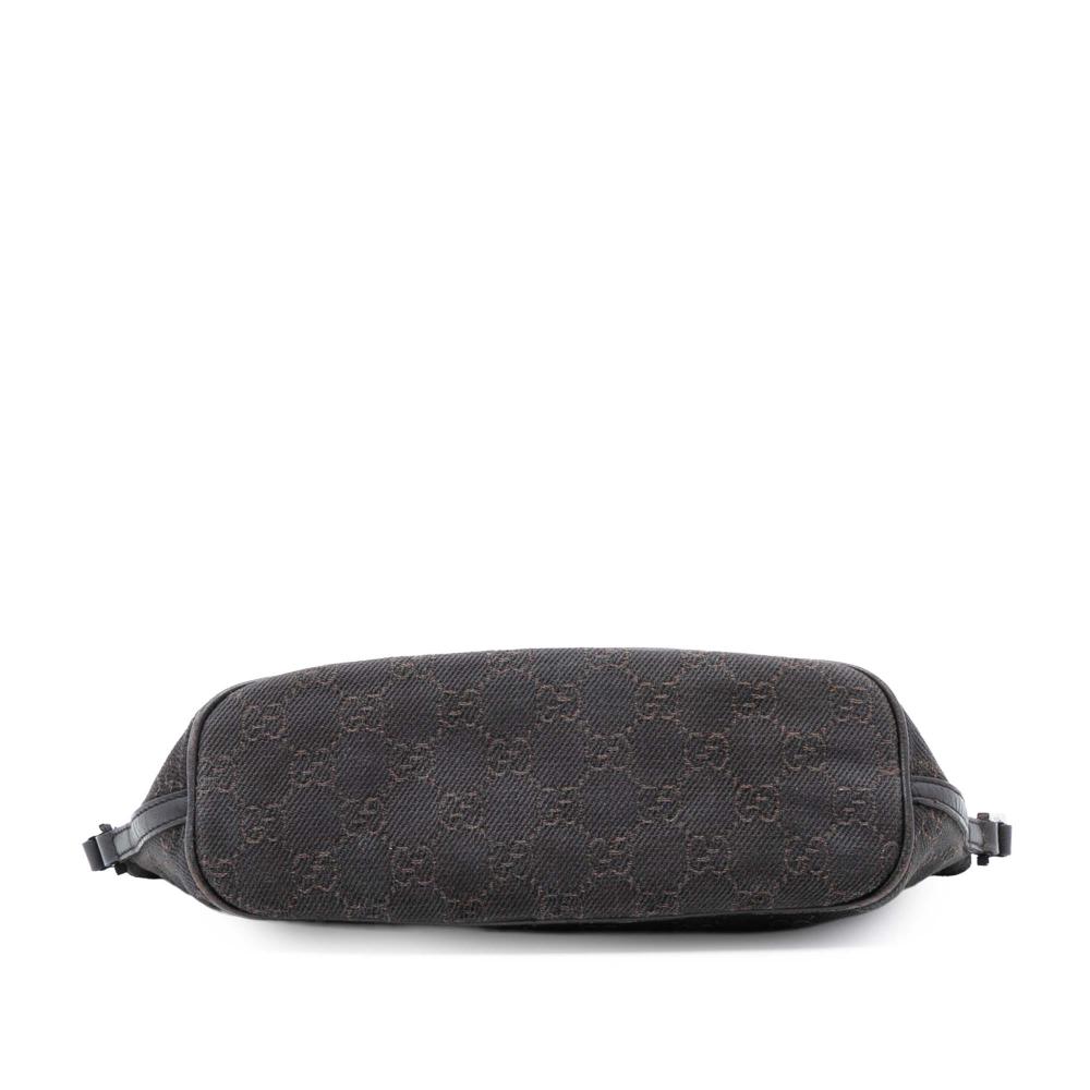 Gucci B Gucci Brown Dark Brown Denim Fabric GG Boat Italy