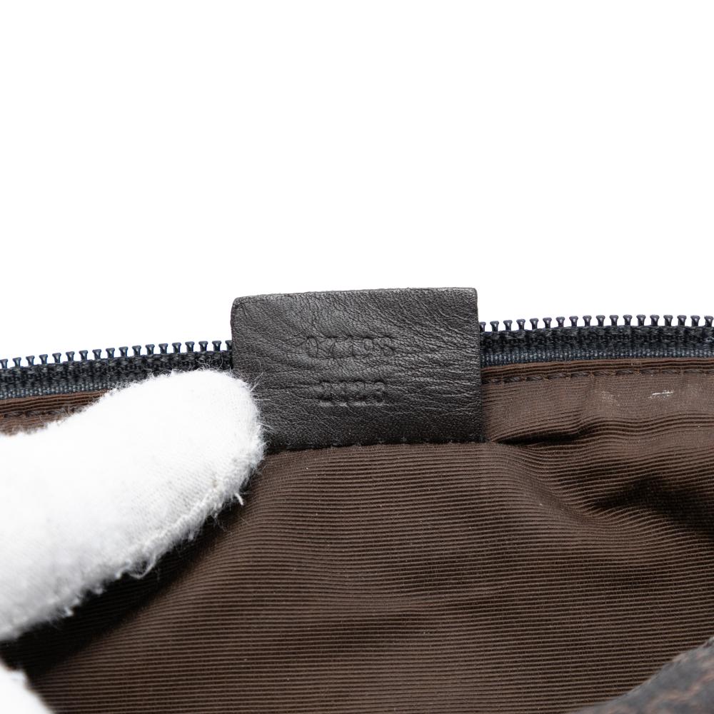 Gucci B Gucci Brown Dark Brown Denim Fabric GG Boat Italy