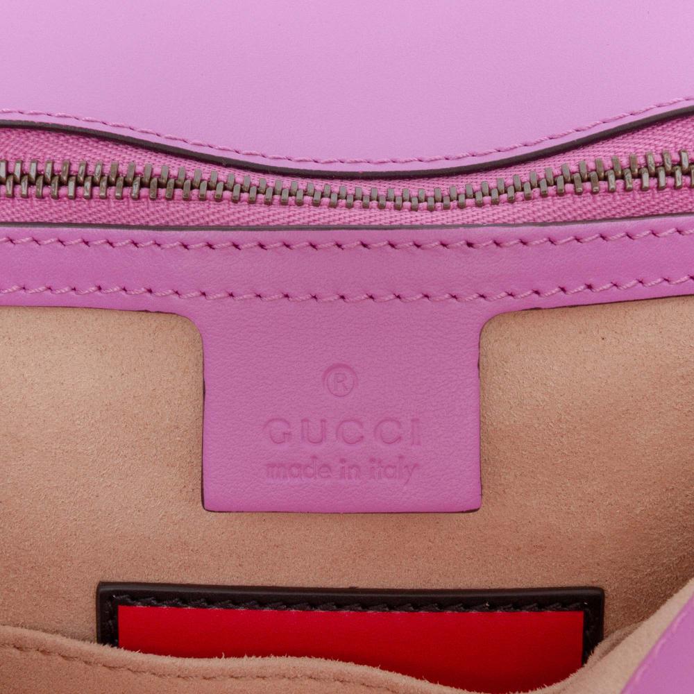 Gucci AB Gucci Pink Calf Leather Large GG Marmont Matelasse Shoulder Bag Italy