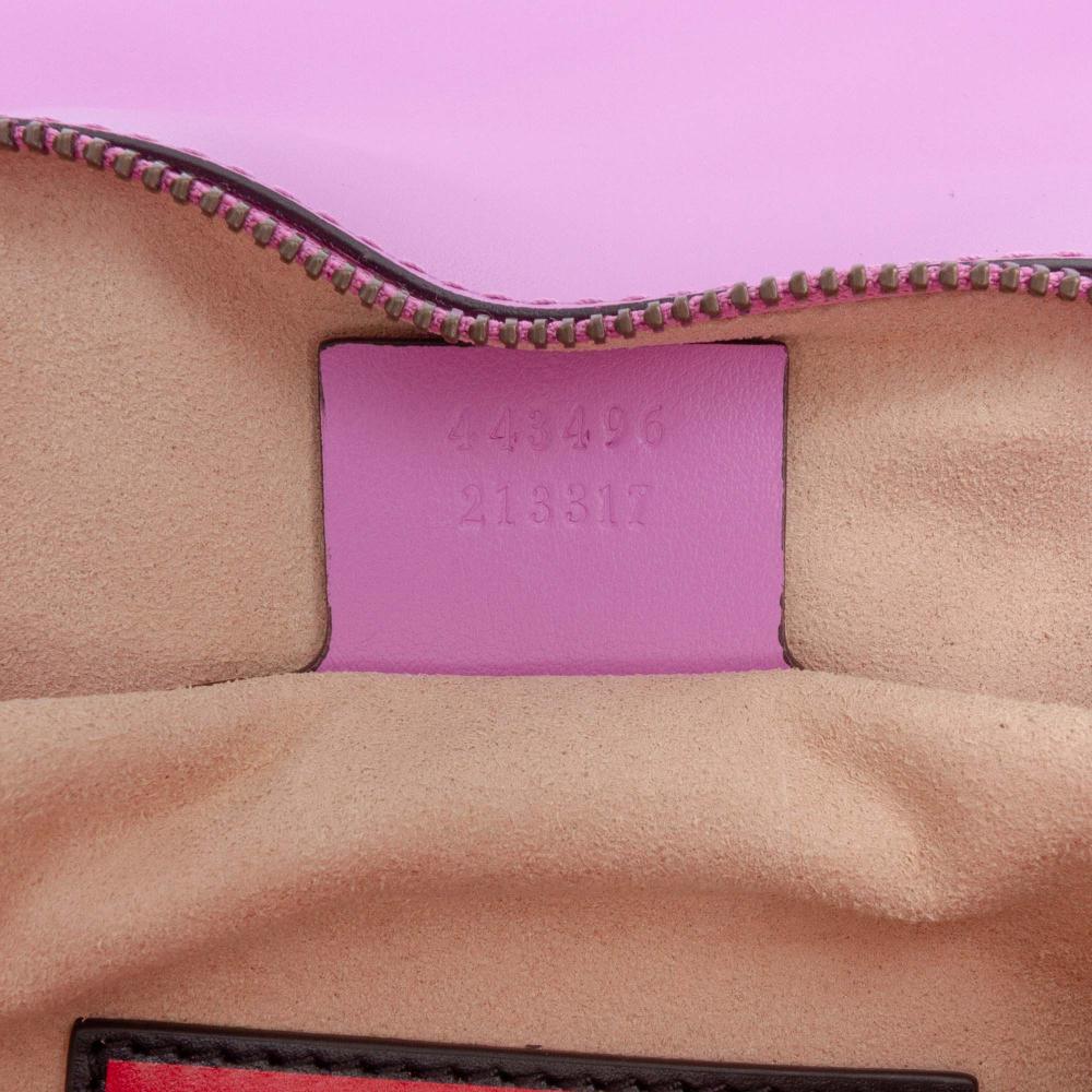 Gucci AB Gucci Pink Calf Leather Large GG Marmont Matelasse Shoulder Bag Italy