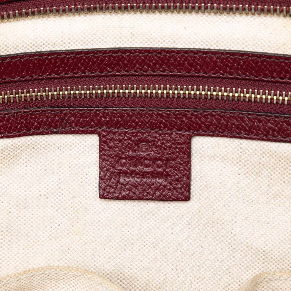 Gucci B Gucci Brown Beige Canvas Fabric GG Bree Tote Italy