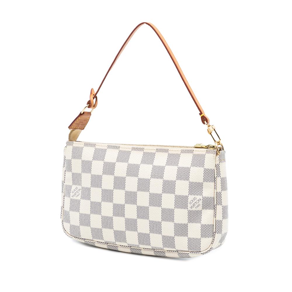 Louis Vuitton B Louis Vuitton White Damier Canvas Fabric Damier Azur Pochette Accessoires Spain