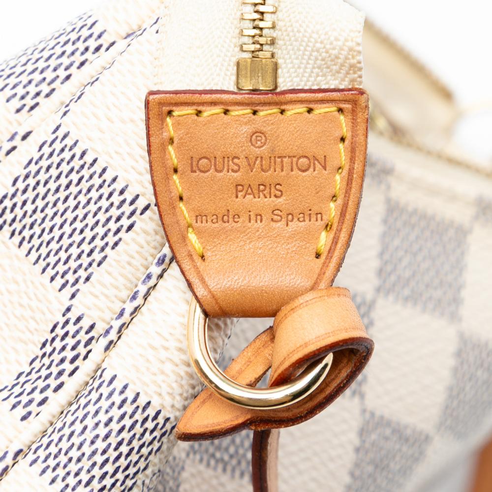 Louis Vuitton B Louis Vuitton White Damier Canvas Fabric Damier Azur Pochette Accessoires Spain