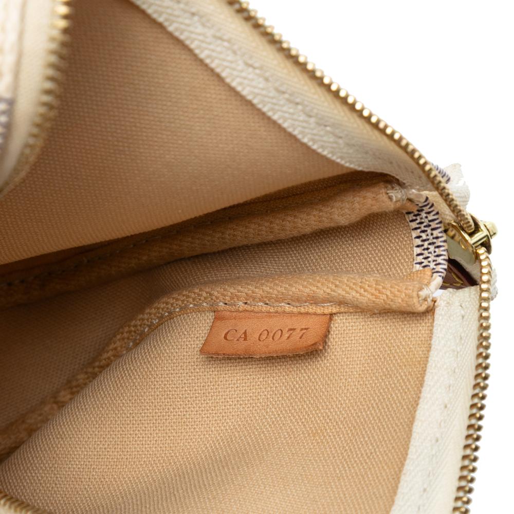 Louis Vuitton B Louis Vuitton White Damier Canvas Fabric Damier Azur Pochette Accessoires Spain