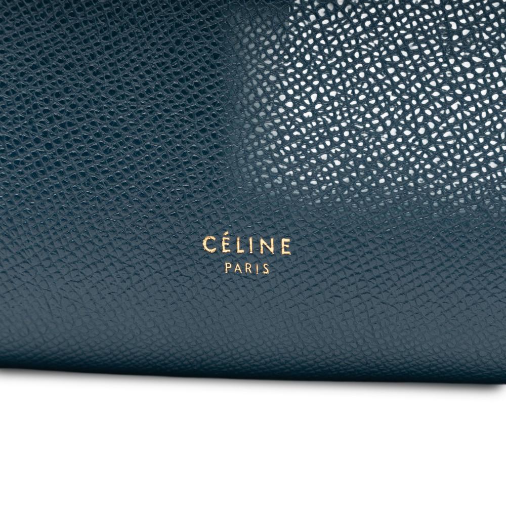 Celine B Celine Blue Calf Leather Micro Grained skin Belt Bag Italy