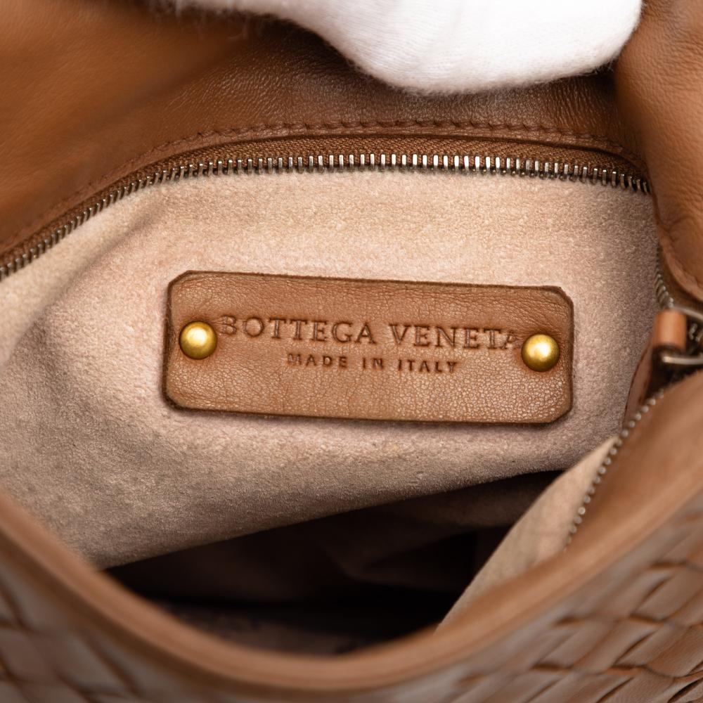 Bottega Veneta B Bottega Veneta Brown Nappa Leather Leather Nappa Intrecciato Cutwork Crossbody Italy