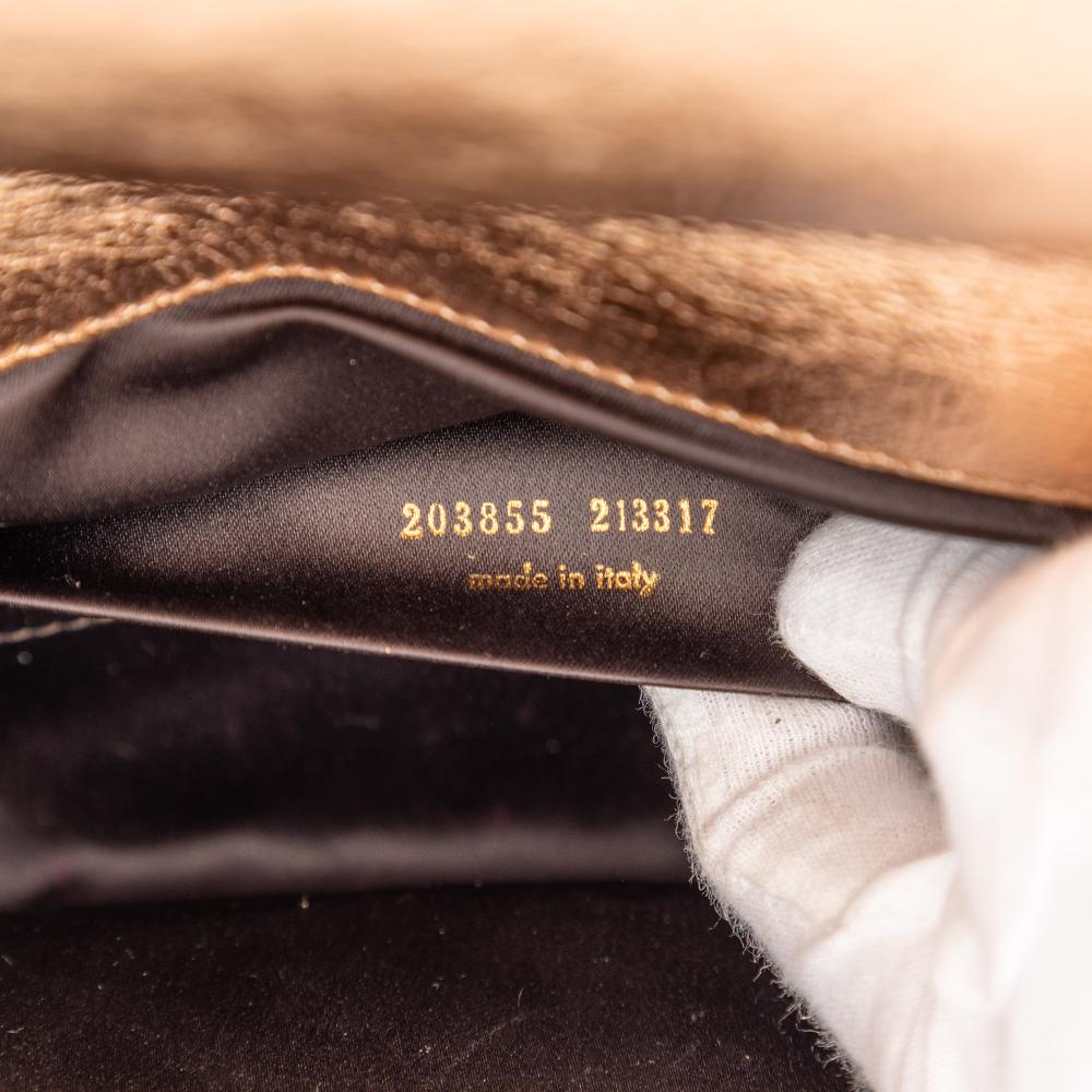 Saint Laurent B Saint Laurent Gold Calf Leather Large Metallic skin Monogram Belle De Jour Clutch Italy