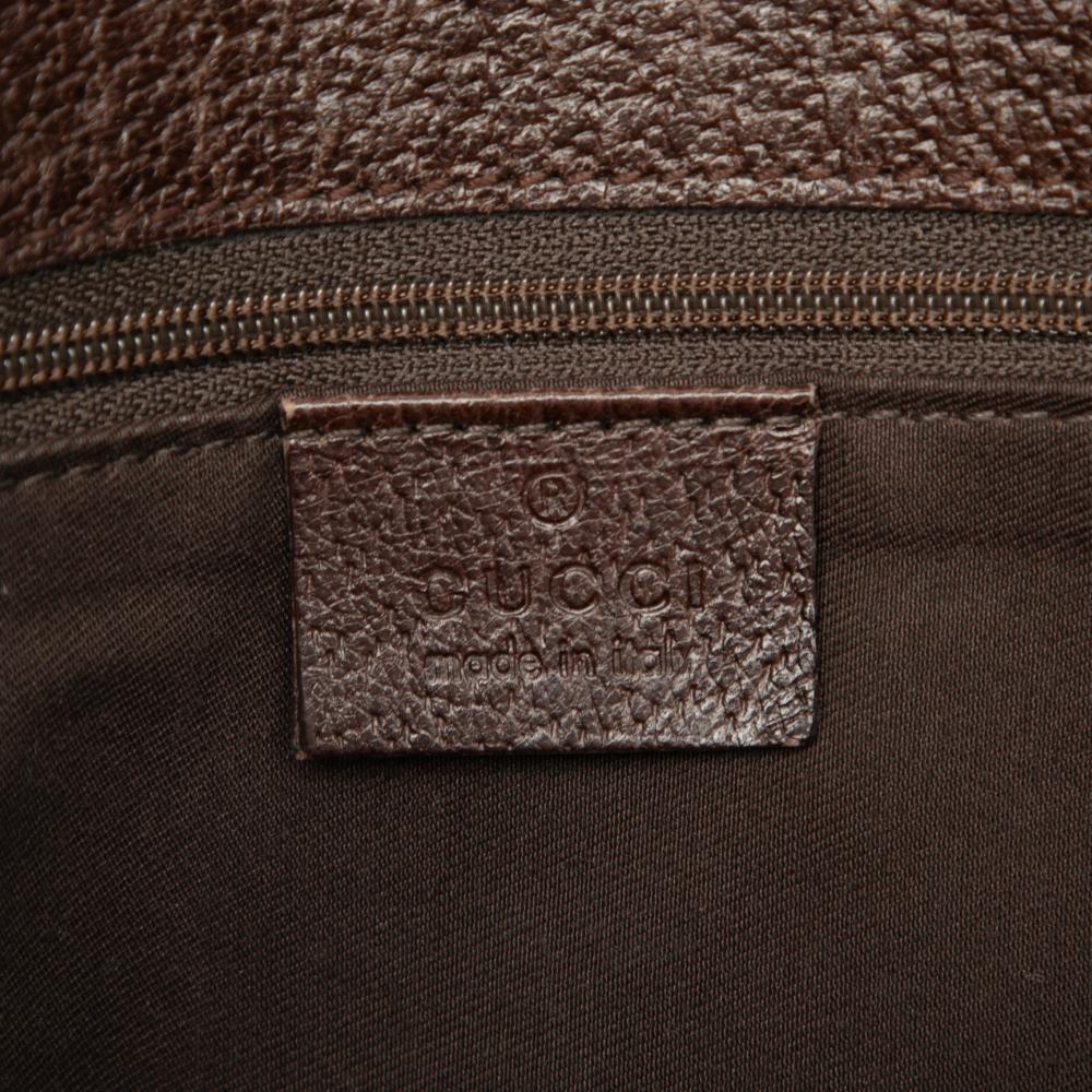 Gucci B Gucci Brown Beige Canvas Fabric GG Eclipse Crossbody Italy