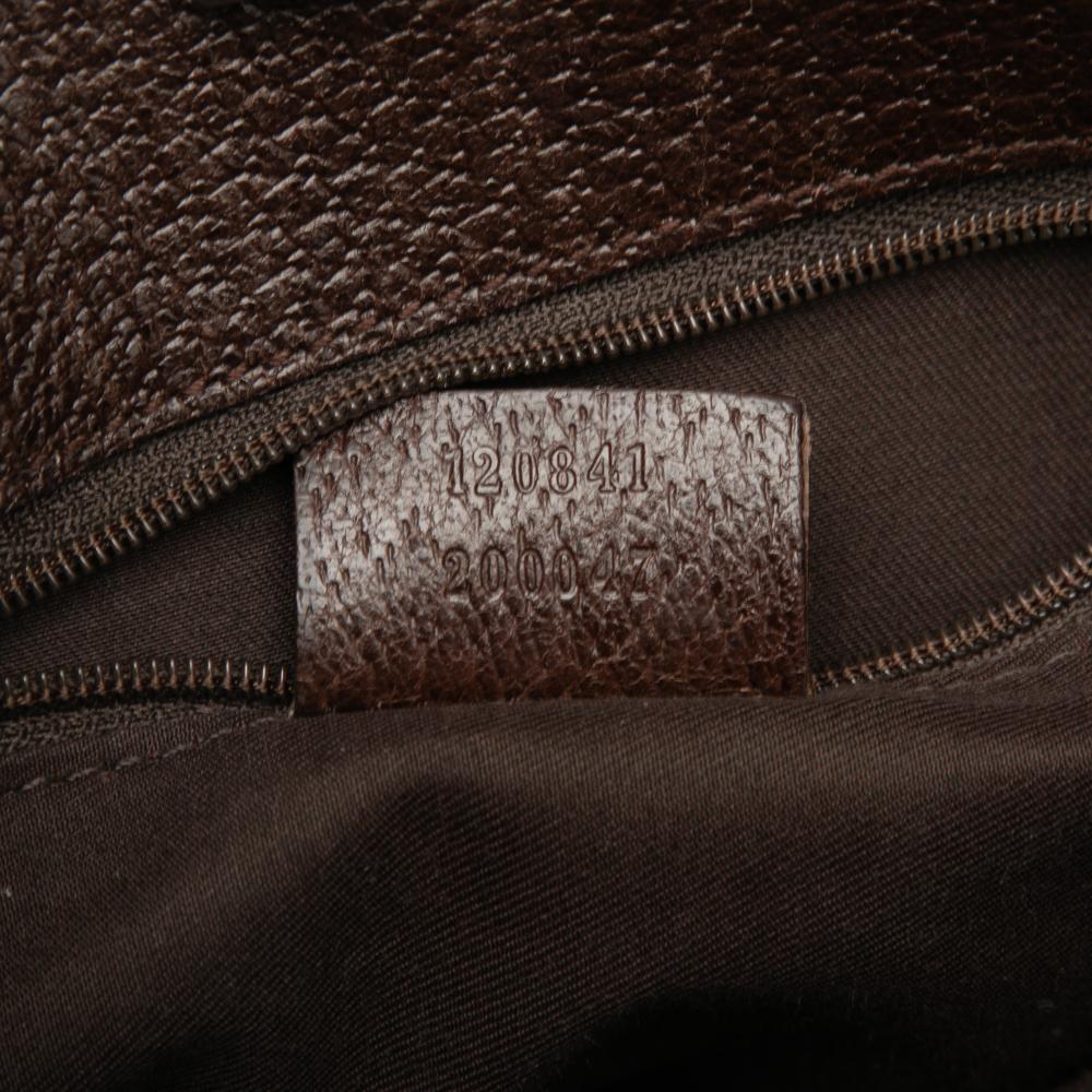 Gucci B Gucci Brown Beige Canvas Fabric GG Eclipse Crossbody Italy