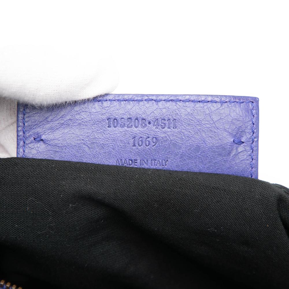 Balenciaga Purple Lambskin Motocross Classic First Satchel Italy