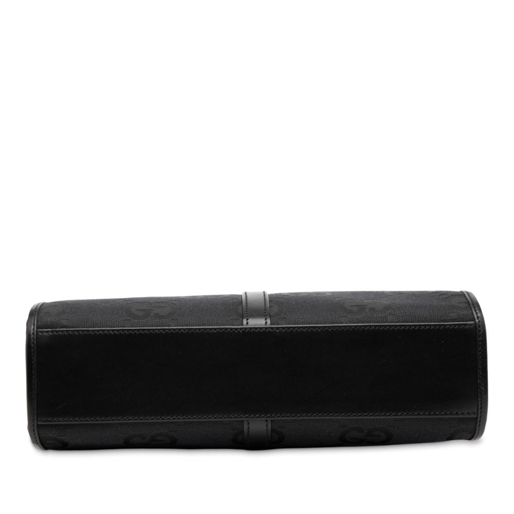 Gucci B Gucci Black Canvas Fabric GG Jackie Handbag Italy
