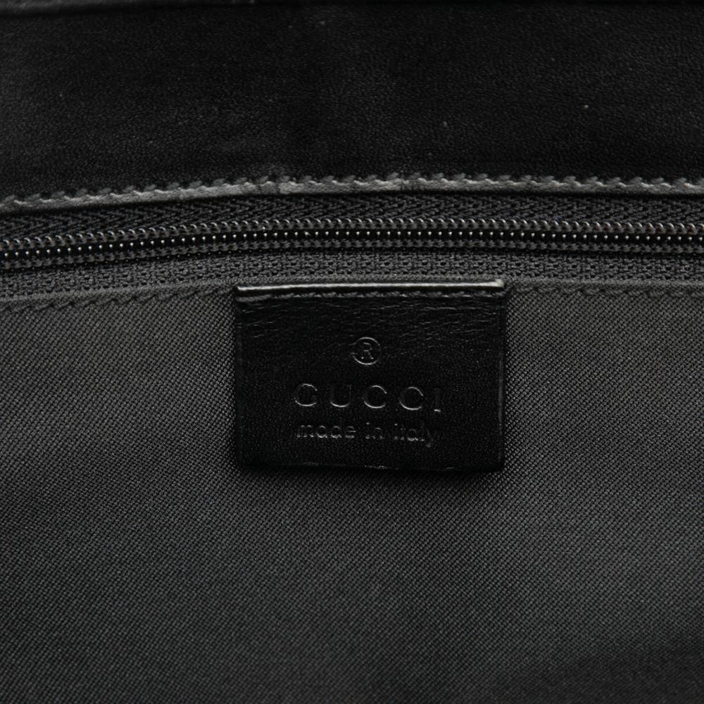 Gucci B Gucci Black Canvas Fabric GG Jackie Handbag Italy