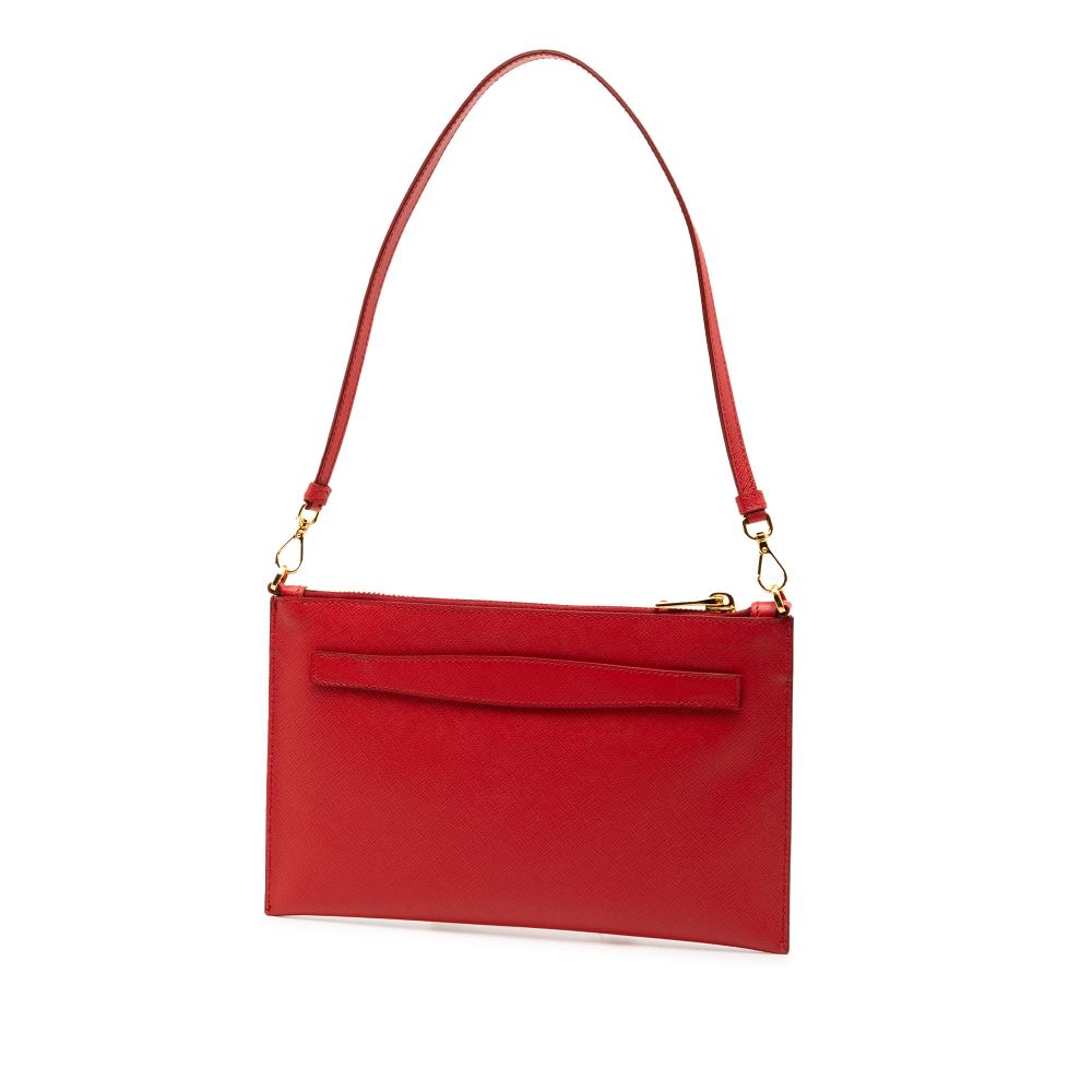 Prada AB Prada Red Saffiano Leather Shoulder Bag Italy