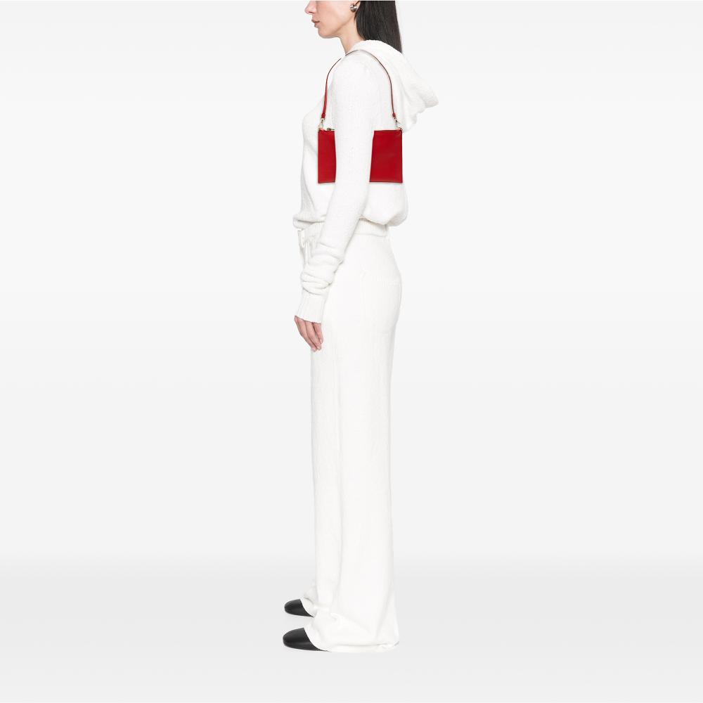 Prada AB Prada Red Saffiano Leather Shoulder Bag Italy