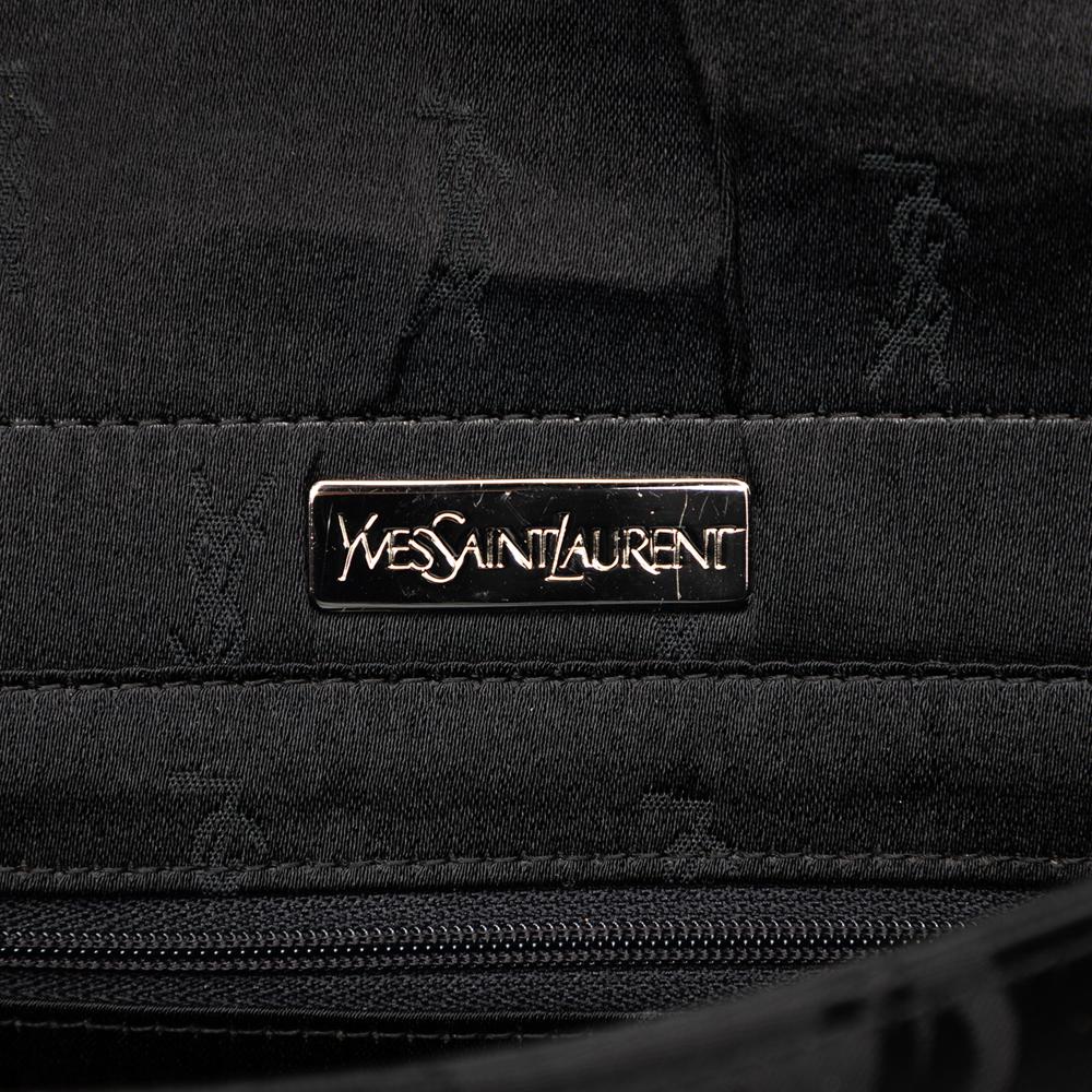 Saint Laurent AB Saint Laurent Black Nylon Fabric Monogram Logo Shoulder Bag Italy