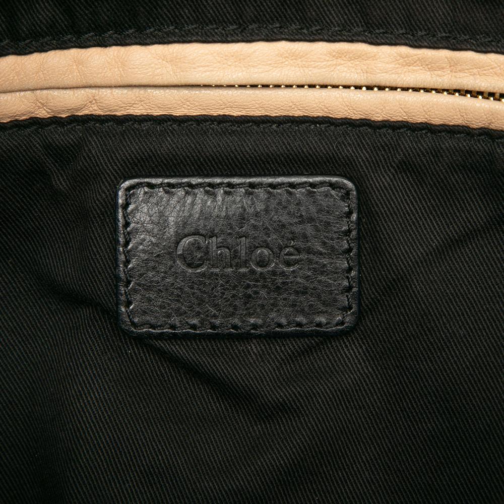 Chloé B Chloé Black Calf Leather Large Pebbled Paraty Satchel Italy