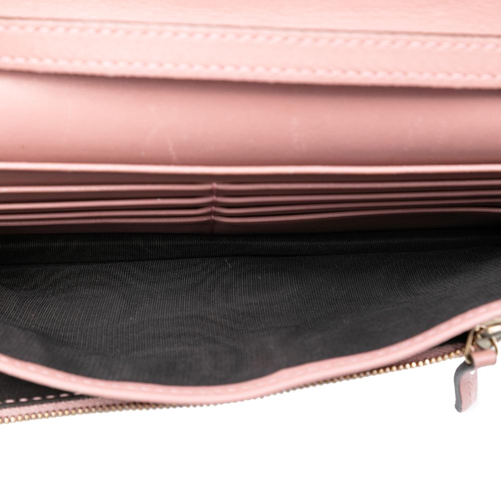 Gucci B Gucci Pink Calf Leather Microguccissima Wallet on Strap Italy