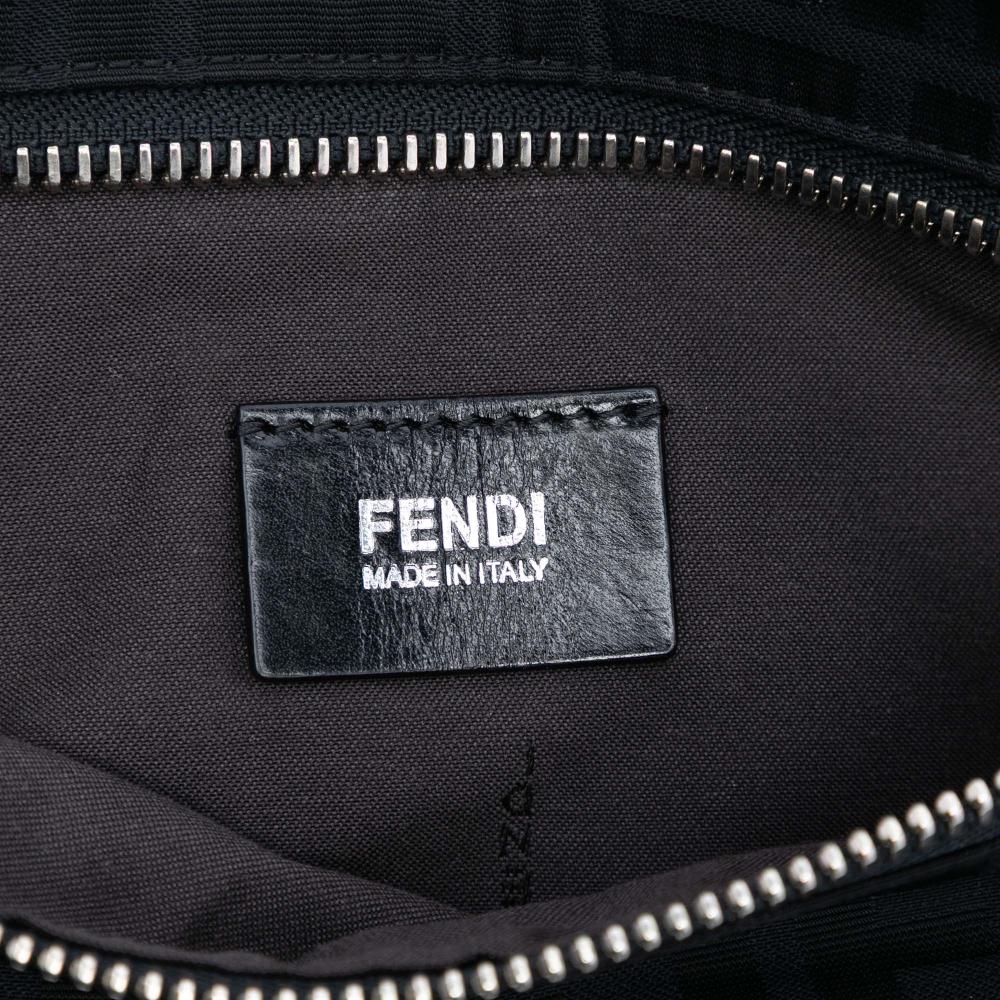 Fendi B Fendi Black Canvas Fabric Zucca Double Pocket Belt Bag Italy