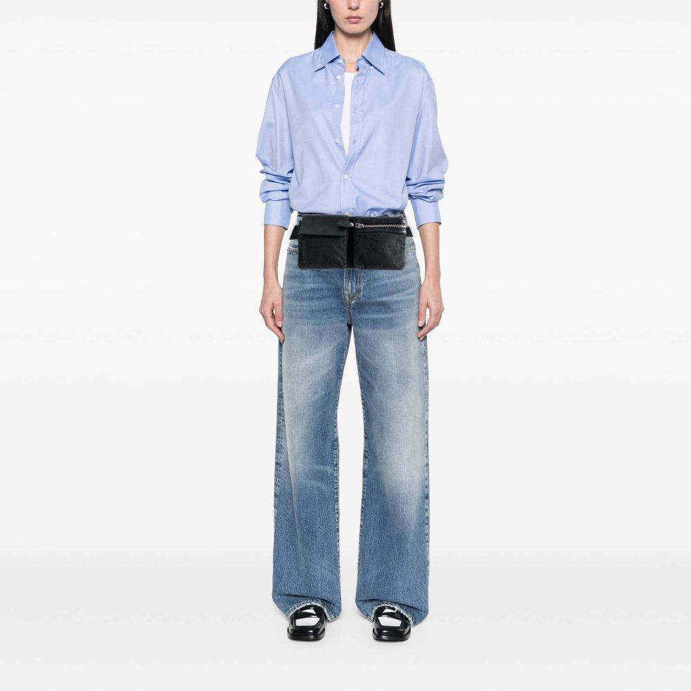 Fendi B Fendi Black Canvas Fabric Zucca Double Pocket Belt Bag Italy