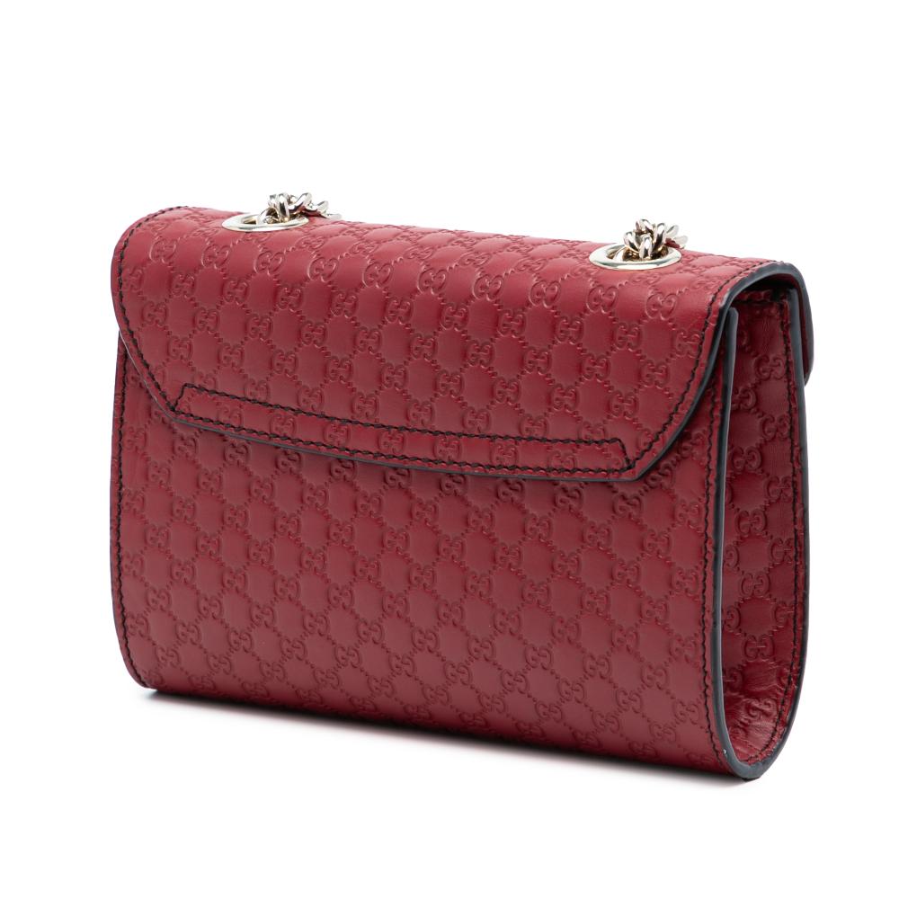 Gucci B Gucci Red Calf Leather Mini Microguccissima Emily Crossbody Italy