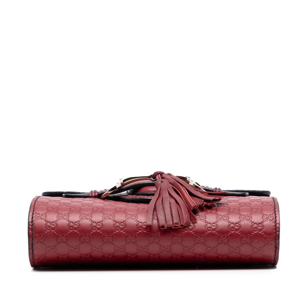 Gucci B Gucci Red Calf Leather Mini Microguccissima Emily Crossbody Italy