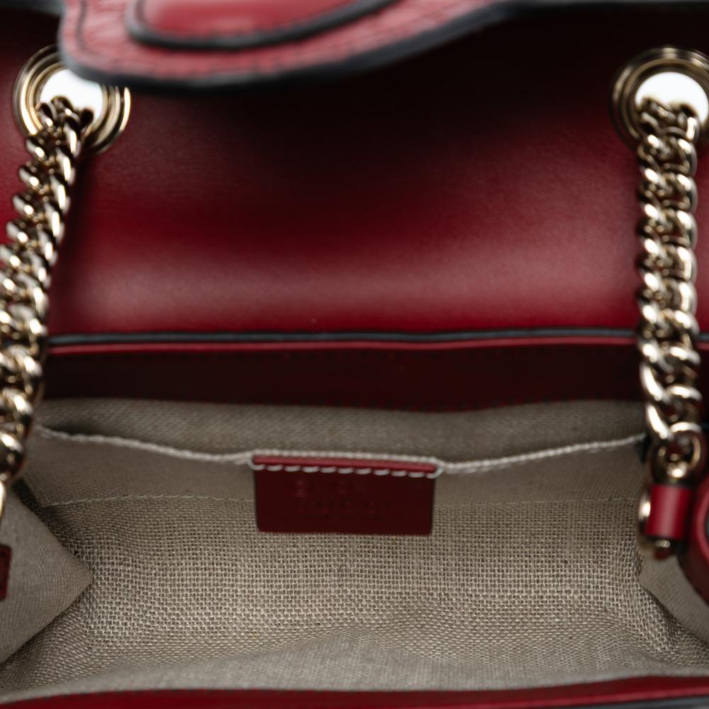 Gucci B Gucci Red Calf Leather Mini Microguccissima Emily Crossbody Italy
