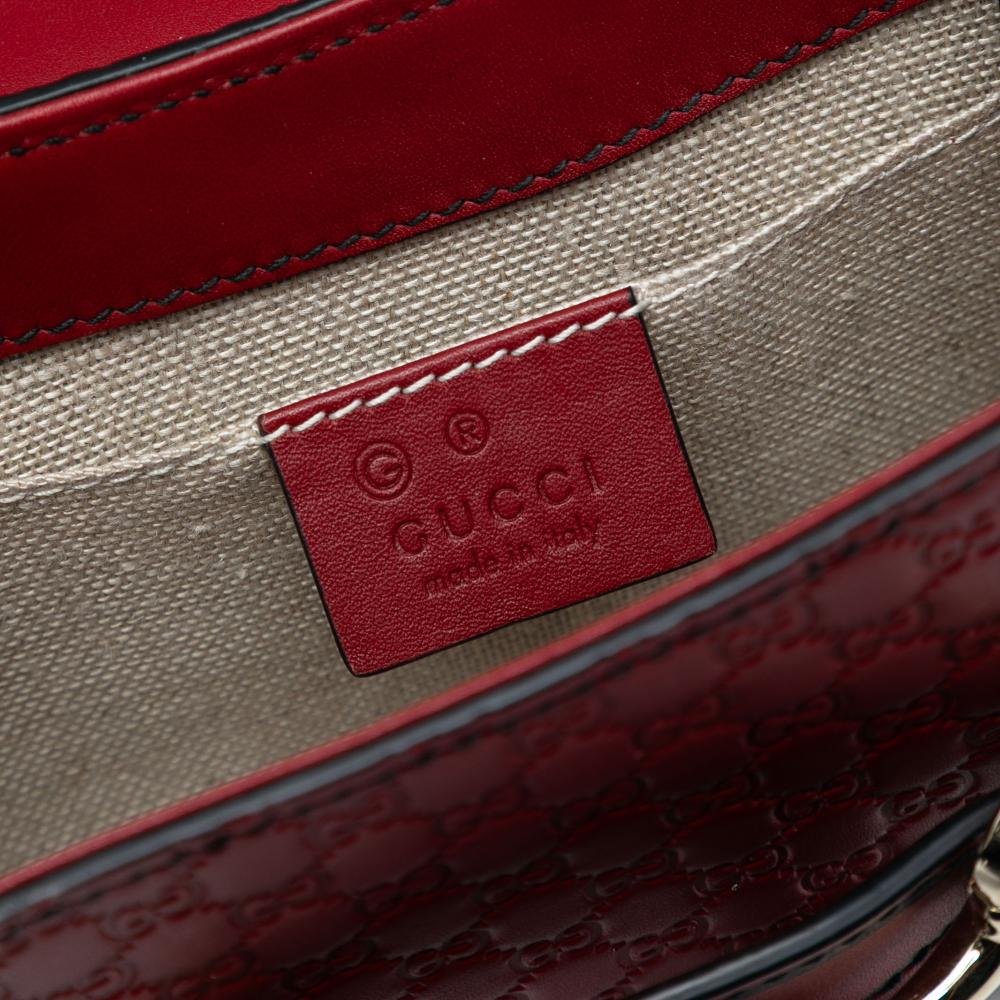 Gucci B Gucci Red Calf Leather Mini Microguccissima Emily Crossbody Italy