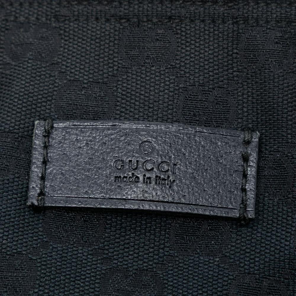 Gucci B Gucci Black Canvas Fabric GG Web Crossbody Italy