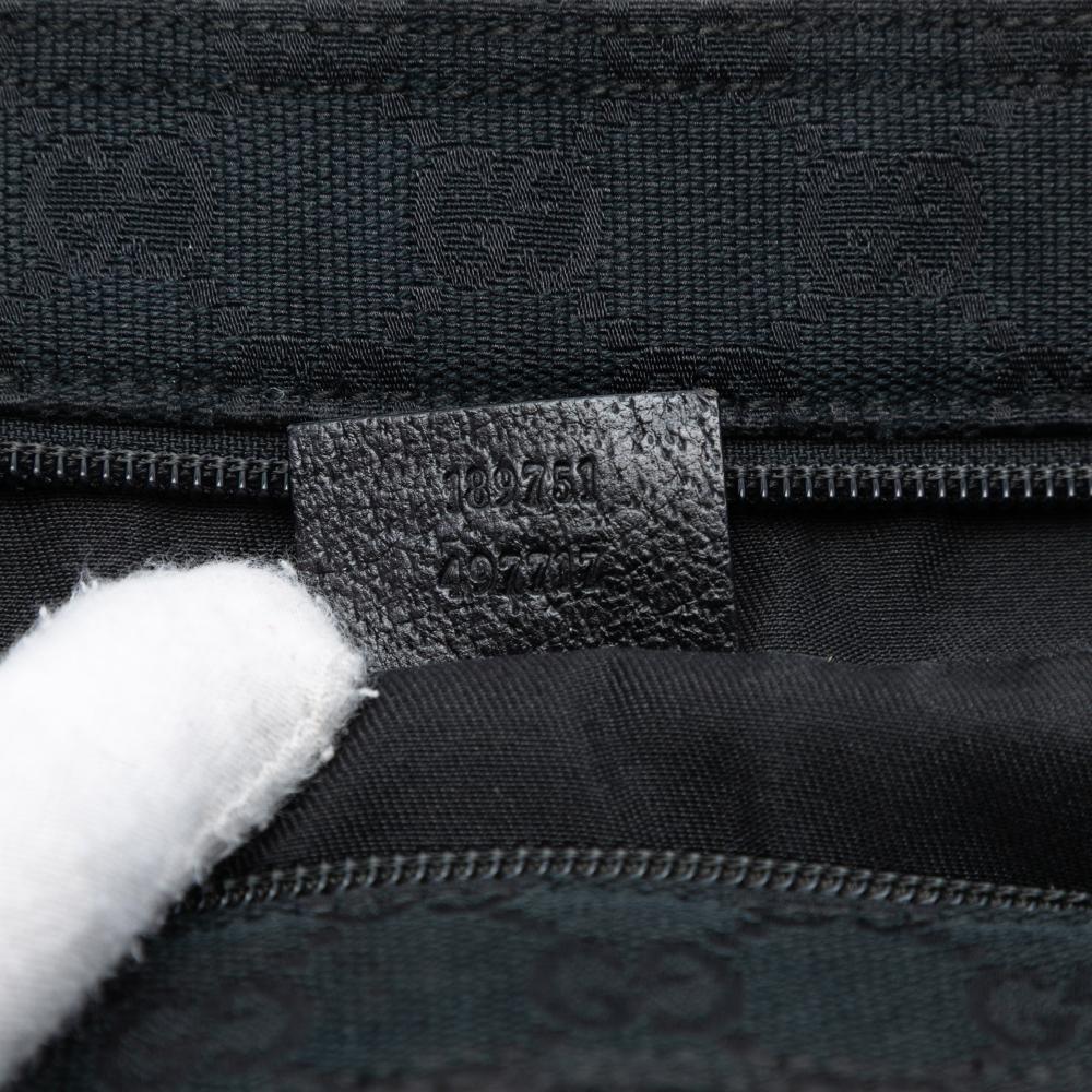 Gucci B Gucci Black Canvas Fabric GG Web Crossbody Italy