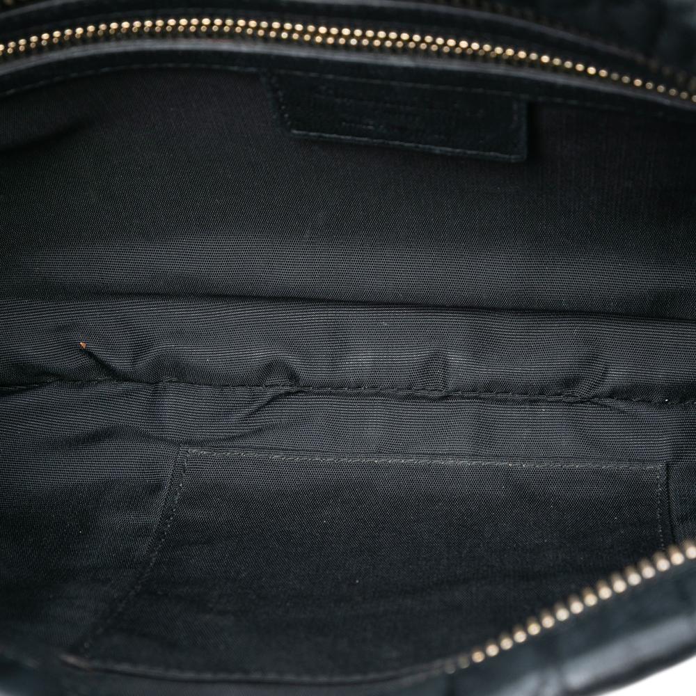 Christian Dior B Dior Black Calf Leather skin Cannage Rose Clutch Italy