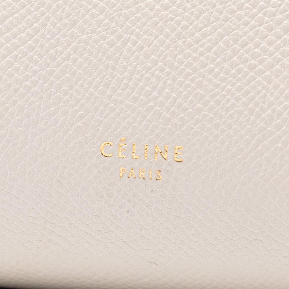 Celine B Celine Brown Light Beige Calf Leather Micro Grained skin Belt Bag Italy