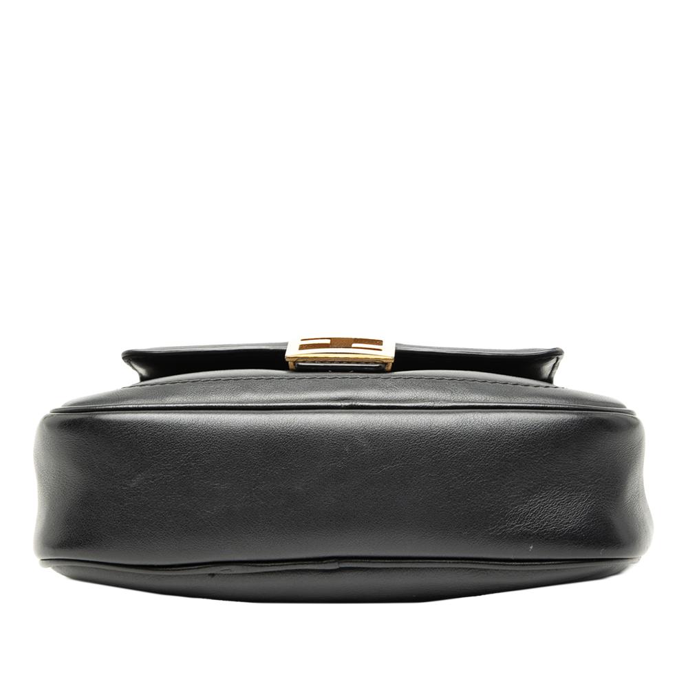 Fendi B Fendi Black Calf Leather Easy 2 Baguette Crossbody Italy