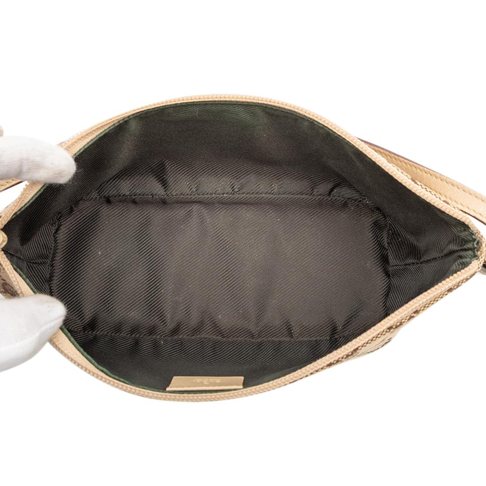 Gucci B Gucci Brown Beige Canvas Fabric GG Boat Italy