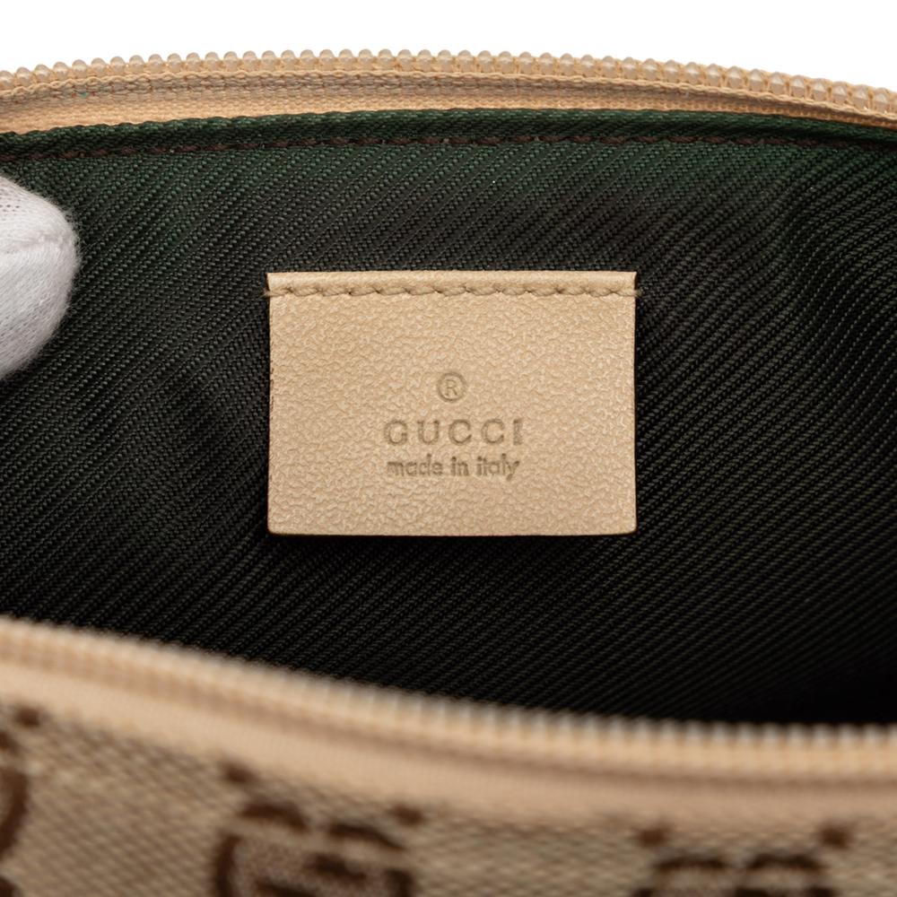 Gucci B Gucci Brown Beige Canvas Fabric GG Boat Italy