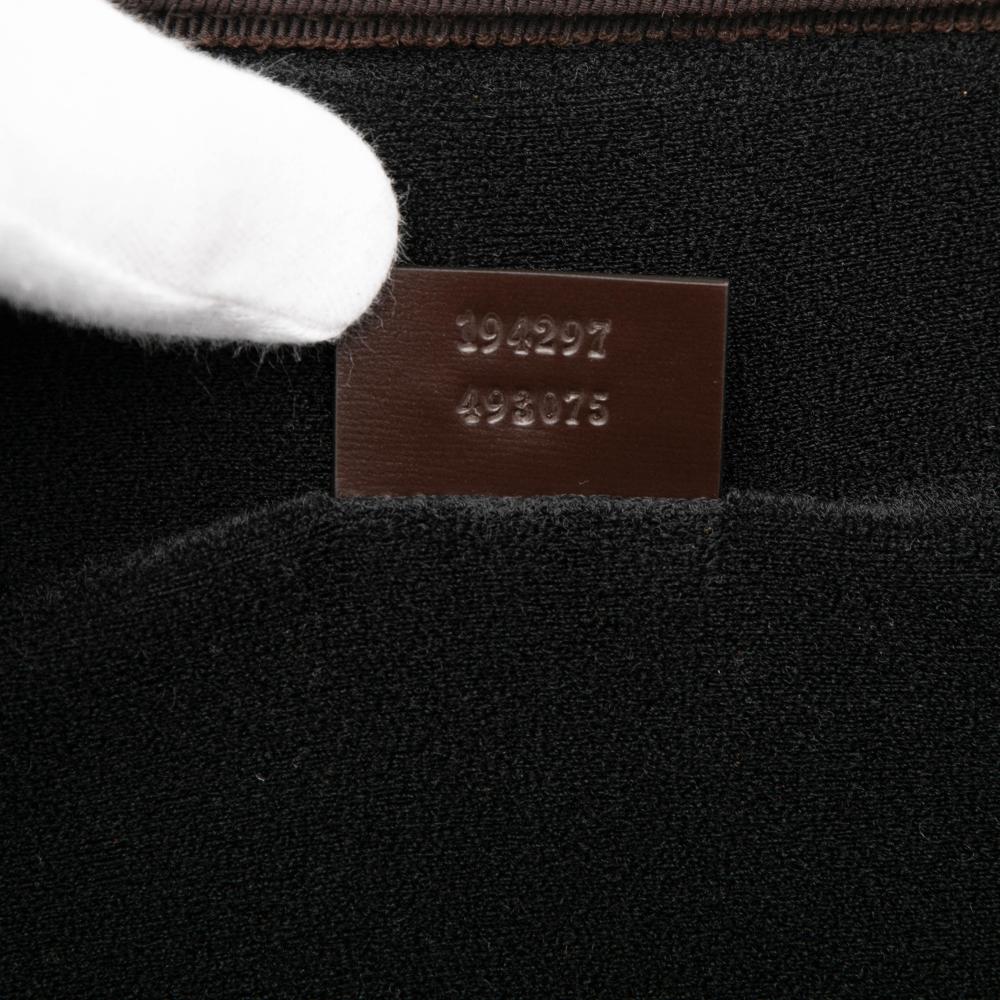 Gucci AB Gucci Brown Beige Coated Canvas Fabric GG Supreme Laptop Case Italy