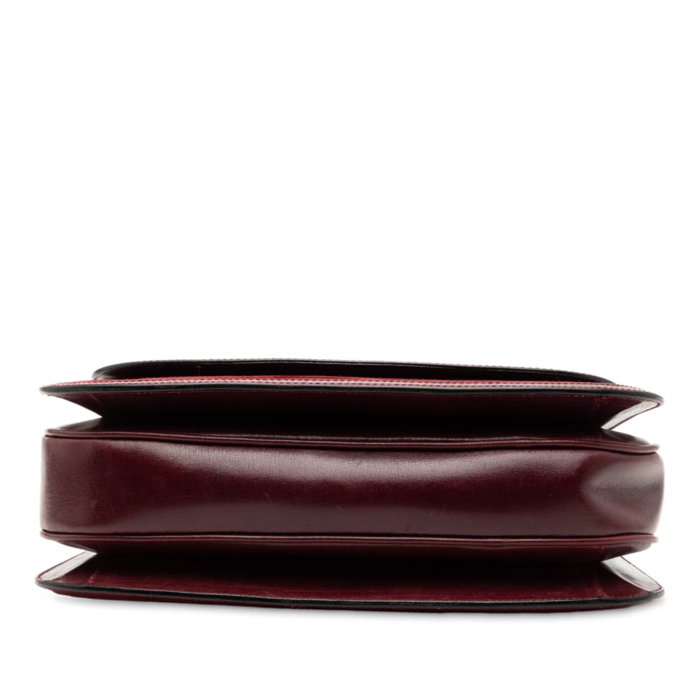 Gucci B Gucci Red Dark Red Suede Leather GG Flap Shoulder Bag Italy