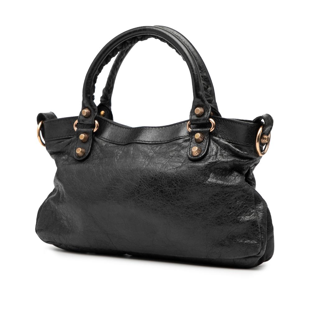 Balenciaga B Balenciaga Black Lambskin Leather Leather Lambskin Motocross Giant 12 First Satchel Italy