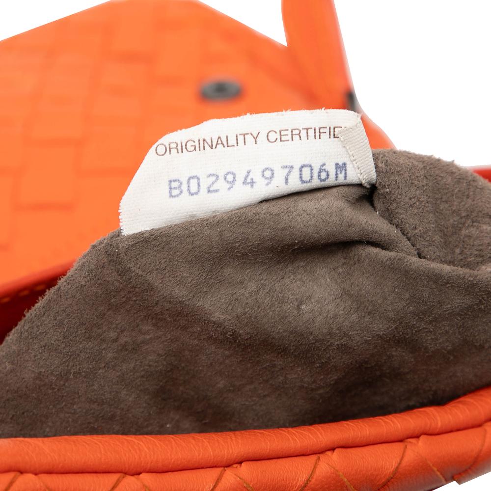 Bottega Veneta Orange Mini Nappa Intrecciato Expandable Chain Flap Crossbody Italy