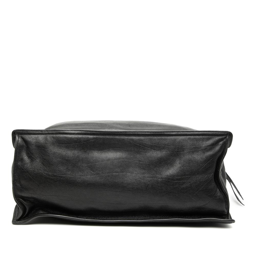 Prada B Prada Black Calf Leather Glace Etiquette Tote Italy