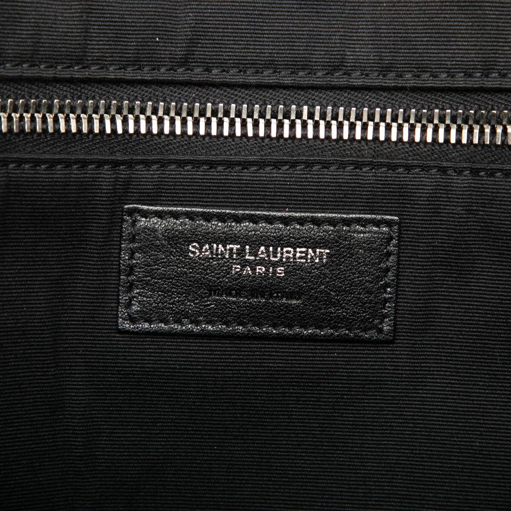 Saint Laurent B Saint Laurent Black Wool Fabric Plaid Rive Gauche North South Tote Italy