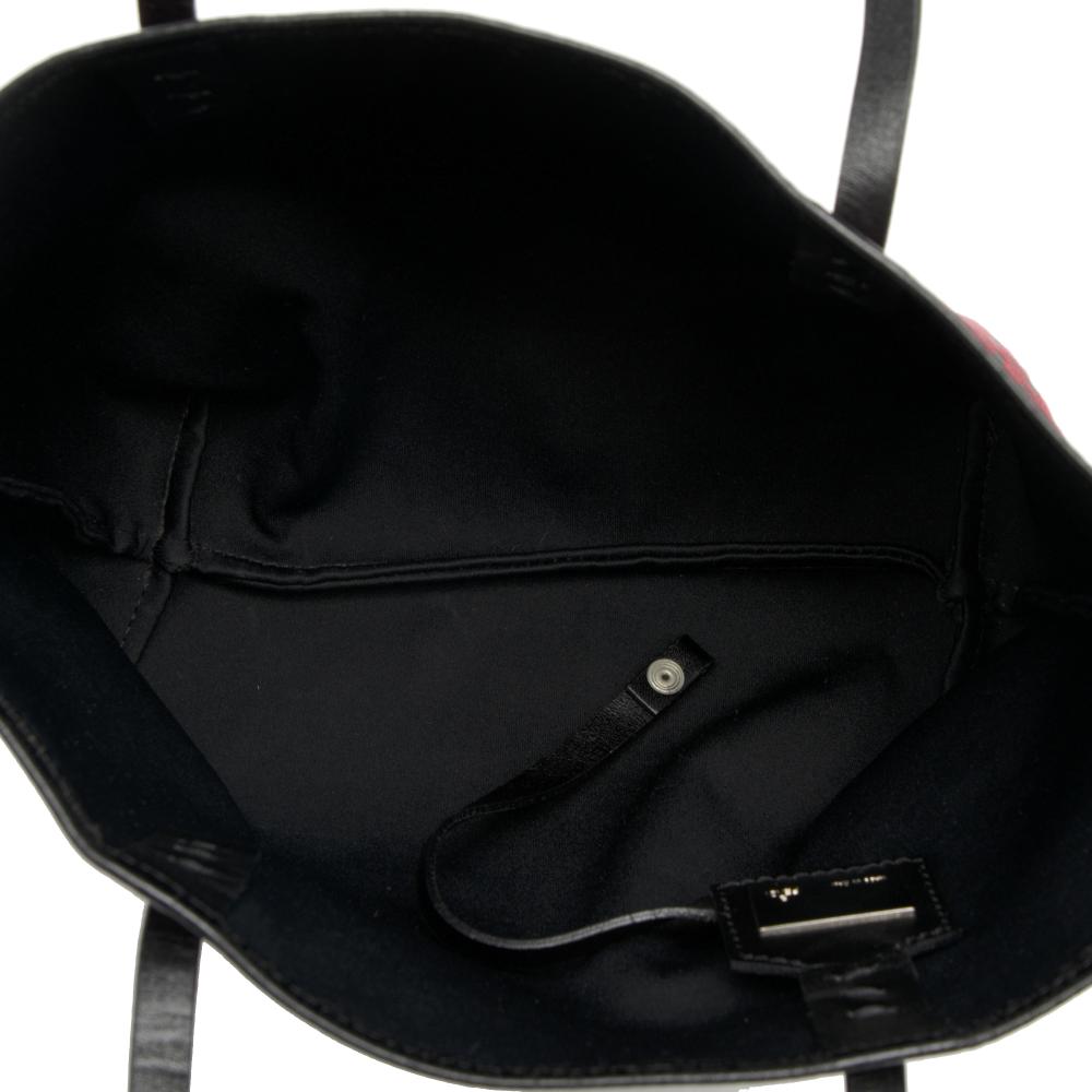 Fendi AB Fendi Red Dark Red Canvas Fabric Zucchino Roll Tote Italy