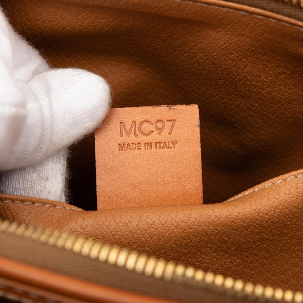 Celine B Celine Brown Dark Brown Coated Canvas Fabric Macadam Cosmetic Pouch Italy