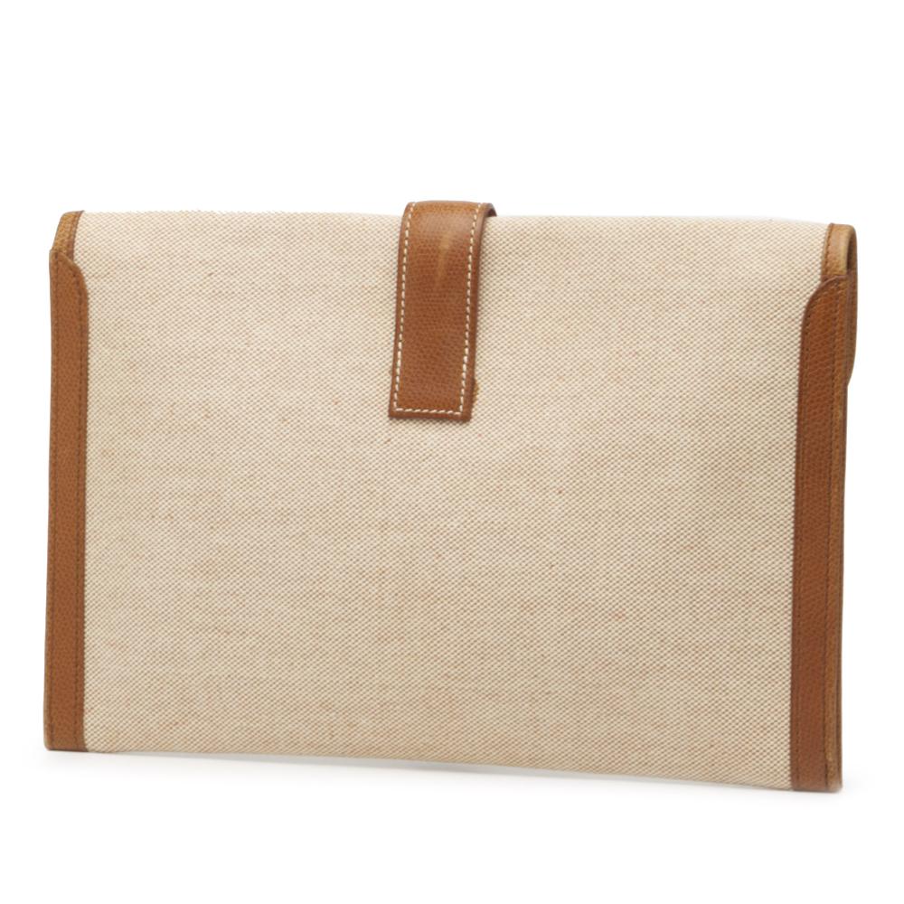 Hermès AB Hermès Brown Beige Canvas Fabric Toile Jige 29 France
