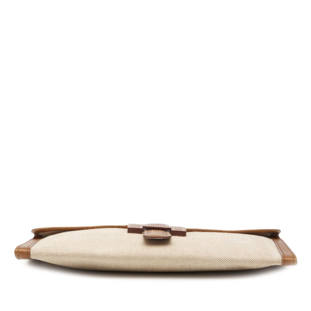 Hermès AB Hermès Brown Beige Canvas Fabric Toile Jige 29 France