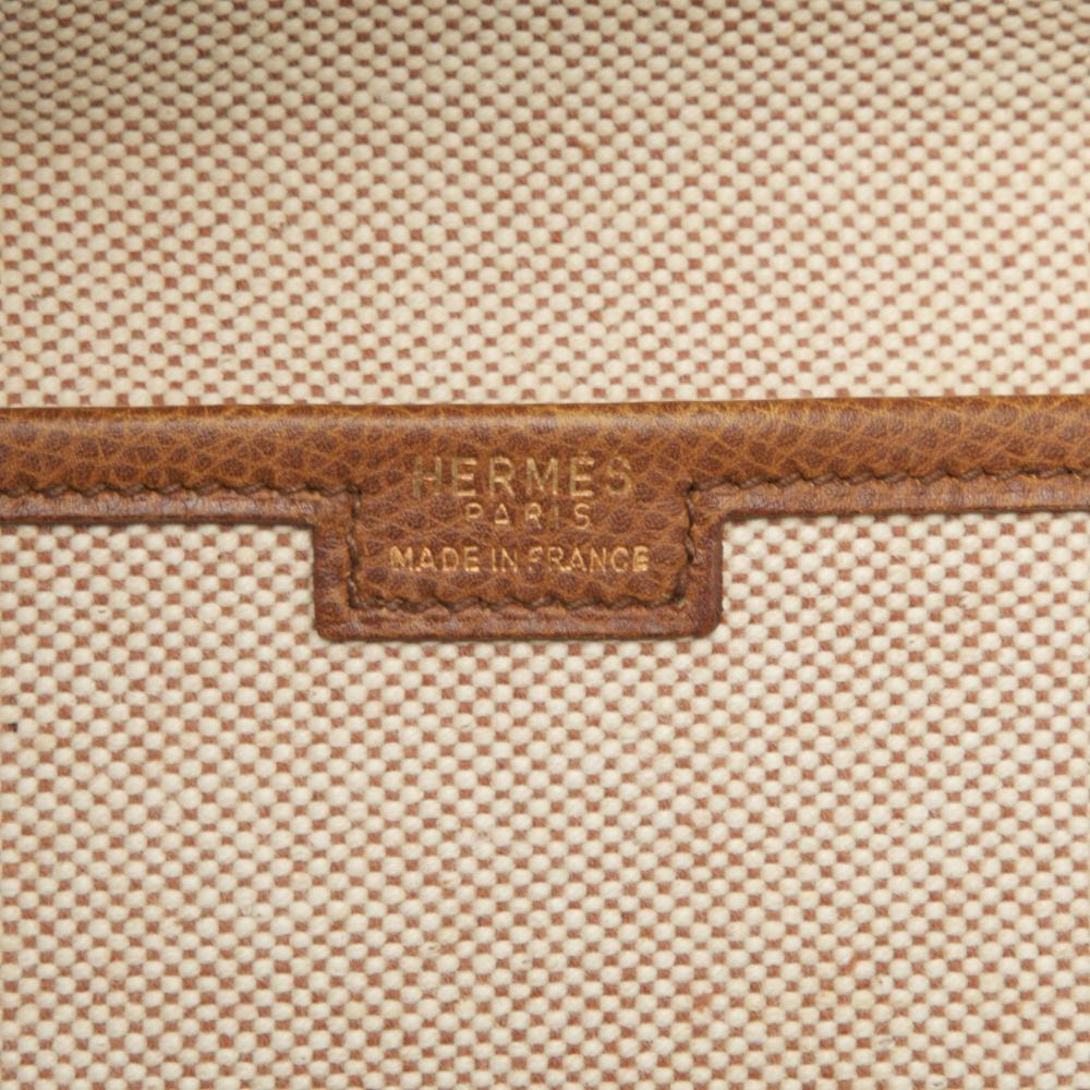 Hermès AB Hermès Brown Beige Canvas Fabric Toile Jige 29 France