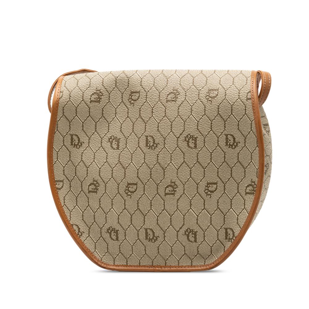 Christian Dior B Dior Brown Beige Canvas Fabric Honeycomb Crossbody France