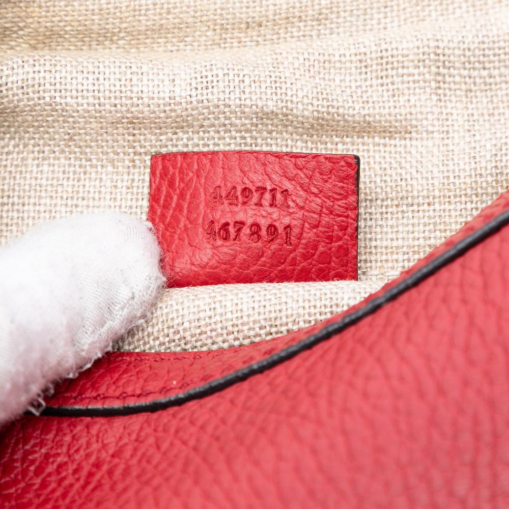 Gucci B Gucci Red Calf Leather GG Charm Tote Italy