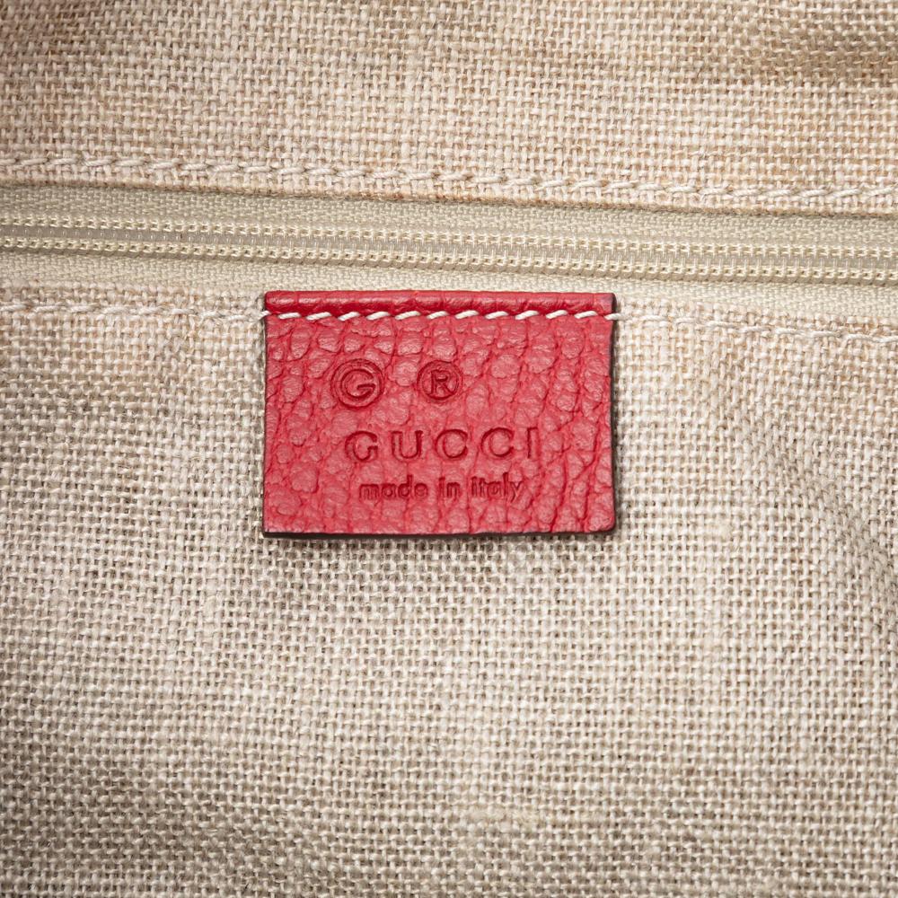 Gucci B Gucci Red Calf Leather GG Charm Tote Italy